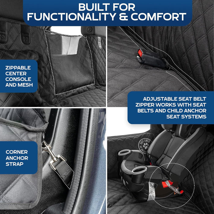Ruff Liners Medium Back Seat Extender for Dogs – As Seen on Shark Tank – Hard Bottom Platform for Cars, SUVs & Mid-Size Trucks, 400lb Support, Waterproof – Rigid Back Seat Cover for Dogs