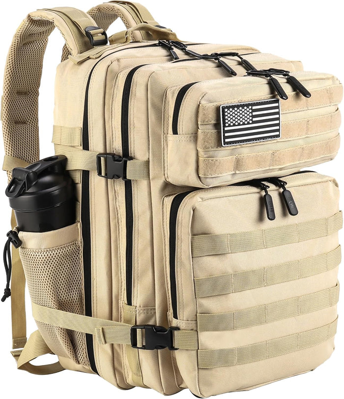LHI Military Tactical Backpack for Men and Women 45L Army 3 Days Assault Pack Bag Large Rucksack with Molle System - Black