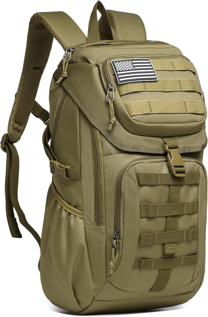 Wotony Tactical Assault Pack Backpack Molle Military Backpack Outdoor Hiking Camping Rucksack Waterproof backpack for men (Black, 25L)