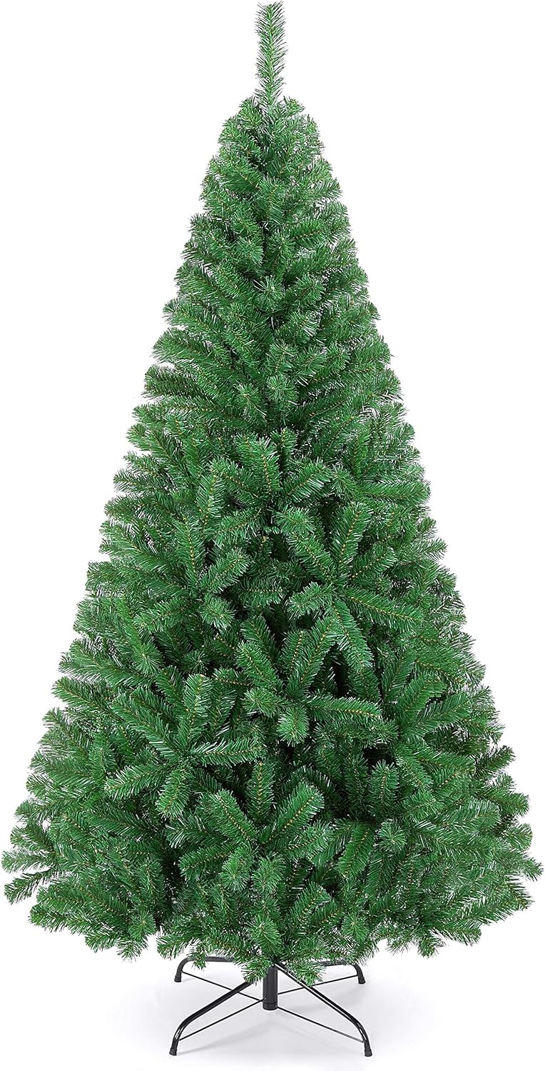 Yaheetech 9ft Artificial Christmas Tree, Realistic Premium Spruce Hinged Full Christmas Tree with 2028 Branch Tips Holiday Xmas Tree W/Metal Hinges & Foldable Base for Home Party Office Decoration
