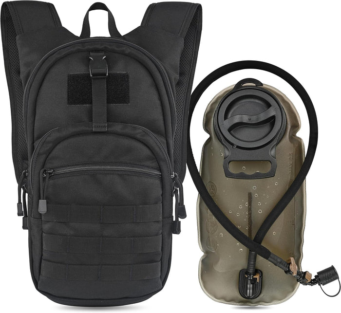 MARCHWAY Tactical Molle Hydration Pack with 2.5L TPU Water Bladder, Low-Profile Organized Military Backpack for Hiking, Cycling, Backpacking, Hunting, Running