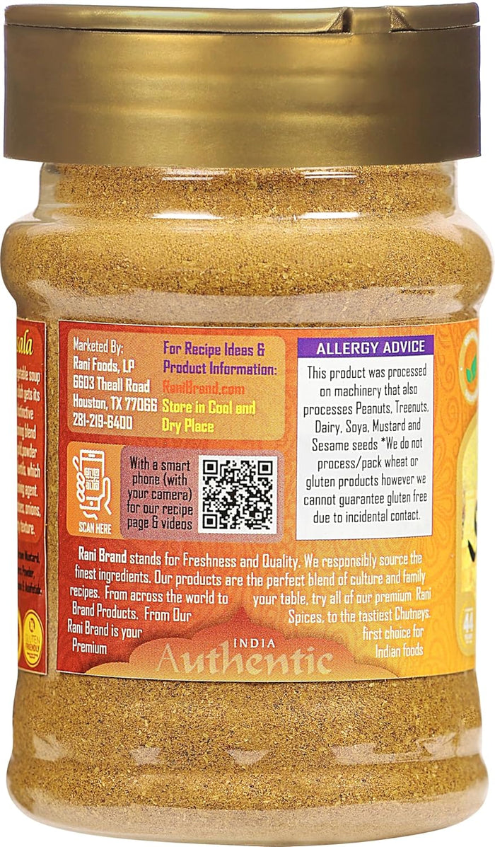 Rani Sambar Masala (Lentil Soup Spice Blend) 3oz (85g) PET Jar ~ All Natural | Vegan | No Colors | Gluten Friendly | NON-GMO | Kosher | Indian Origin