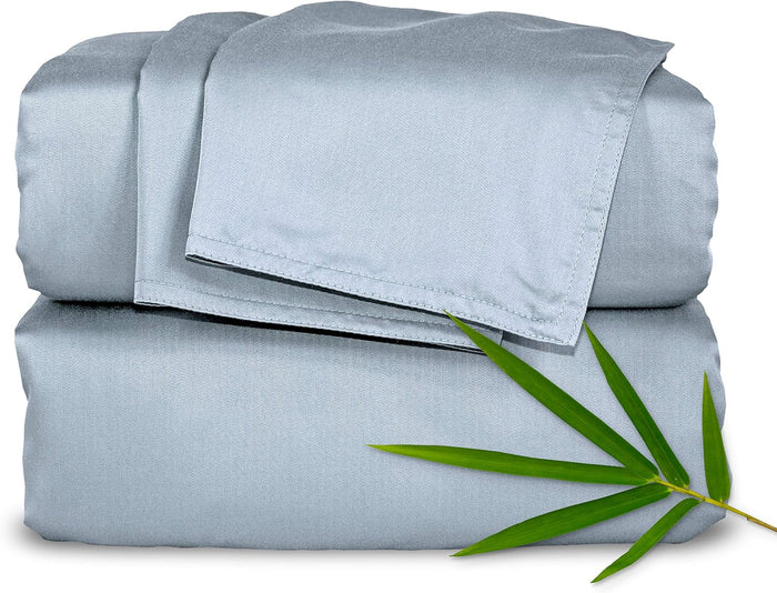 King Sheets by Pure Bamboo, Genuine 100% Organic Viscose Derived from Bamboo Bed Sheet Set, Luxuriously Soft & Cooling, Double Stitching, Lifetime Quality Promise (King, White)