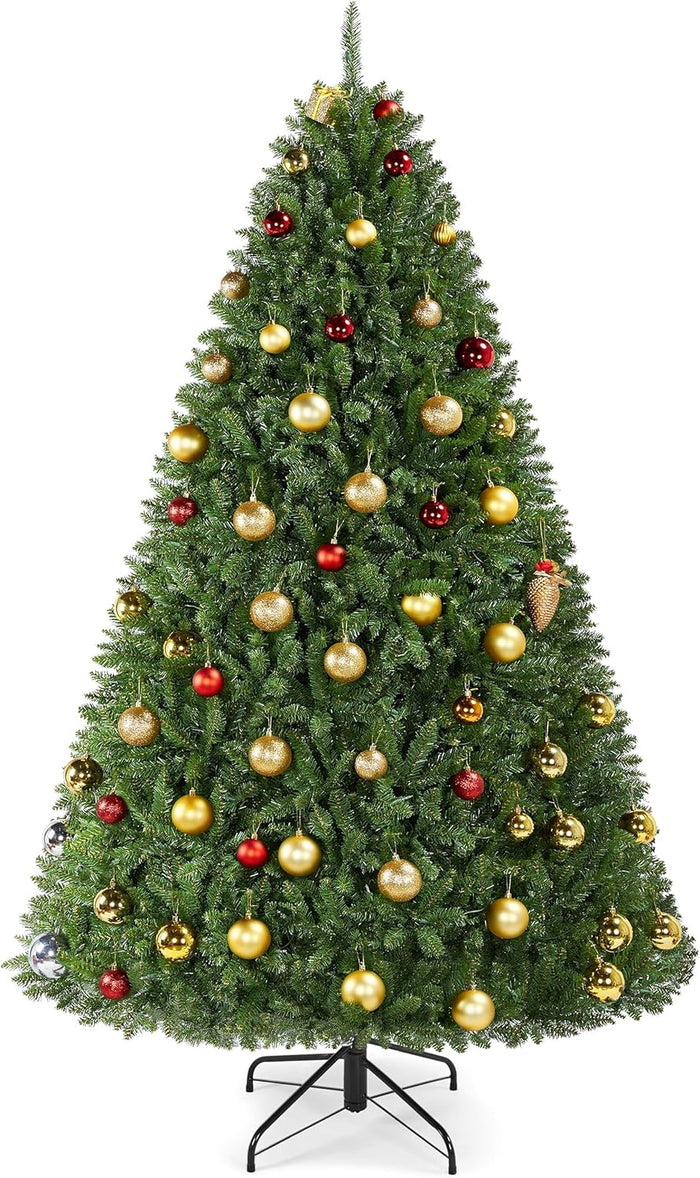 Yaheetech 7.5ft Premium Unlit Douglas Full Fir Christmas Tree with Foldable Stand Extra Thick Xmas Tree for Home Party Holiday Decoration with 2326 Branch Tips