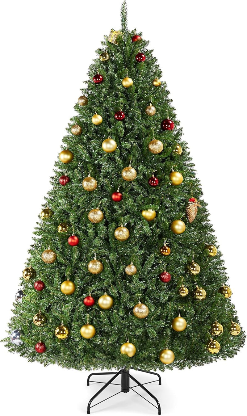 Yaheetech 7.5ft Premium Unlit Douglas Full Fir Christmas Tree with Foldable Stand Extra Thick Xmas Tree for Home Party Holiday Decoration with 2326 Branch Tips