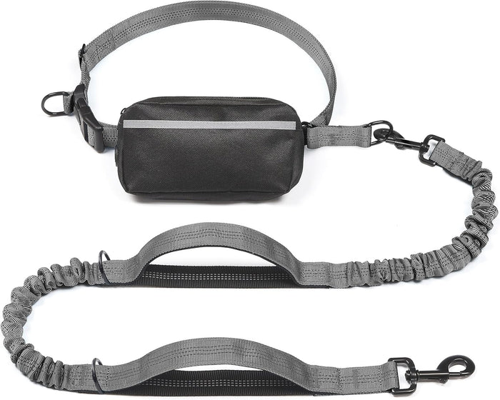 iYoShop Hands Free Dog Leash with Zipper Pouch, Dual Padded Handles and Durable Bungee for Walking, Jogging and Running Your Dog (Large, 25-120 lbs, Lavender)