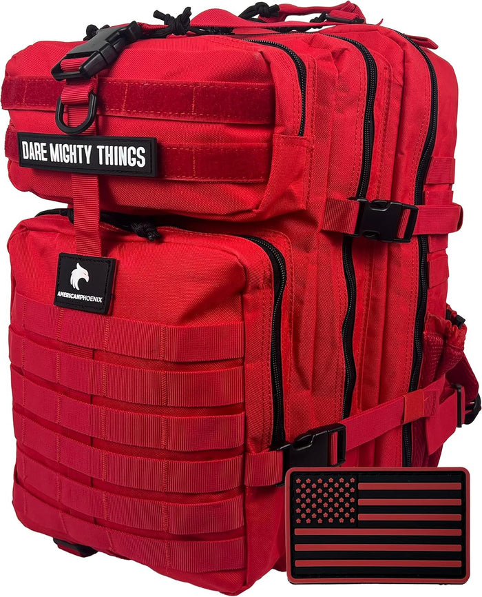 AMERICANPHOENIX 45L Elite Tactical Backpack | 3X Stronger Work & Military Backpack | Water Resistant and Heavy Duty | 3 Day MOLLE Bug Out Bag (Atlantic Blue)