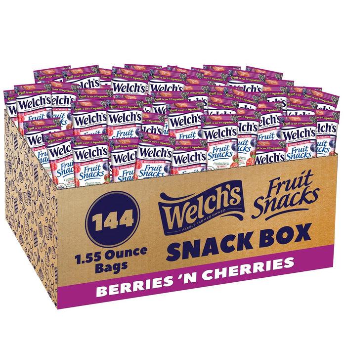 Welch's Fruit Snacks, Mixed Fruit Snack Box, Gluten Free, 0.8oz Snack Packs (Pack of 40)
