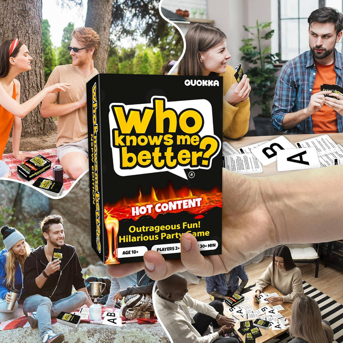QUOKKA Who Knows Me Better? - Hot & Wild Edition | Bold & Spicy Party Card Game for Adults Only | 500+ Daring Questions to Expose Your Friends’ Deepest Desires