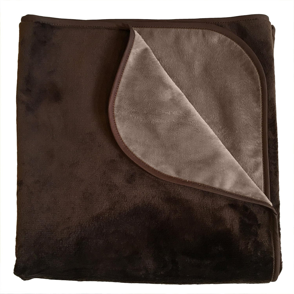 Mambe Silky Waterproof Throw for Protecting Furniture Bed Couch from Stains Caused by Dogs, Cats, Incontinence. Soft, Washable, Reversible. (Size Medium 70x70 inches, Color Buff/Dove)