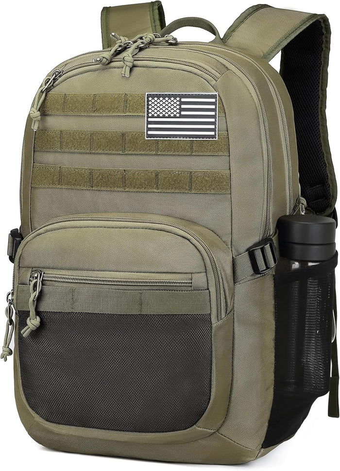 Military Tactical Backpack for Men Army 3 Days Assault Pack Bag with Molle System for Outdoor Adventures (khaki, 25L)