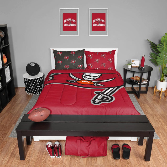 FOCO Unisex-Adult NFL Team Logo Bed in a Bag Comforter Bedding 3-Piece Set