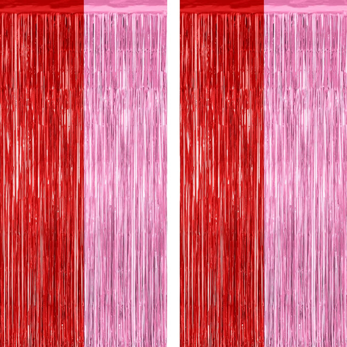 2 Pack Backdrop Curtains, 3.28 Feet x 7.05 Feet Sky Blue Tinsel Backdrop, Metallic Fringe Curtains Foil Tinsel Party Streamer, Winter Backdrop Happy Birthday Party Supplies