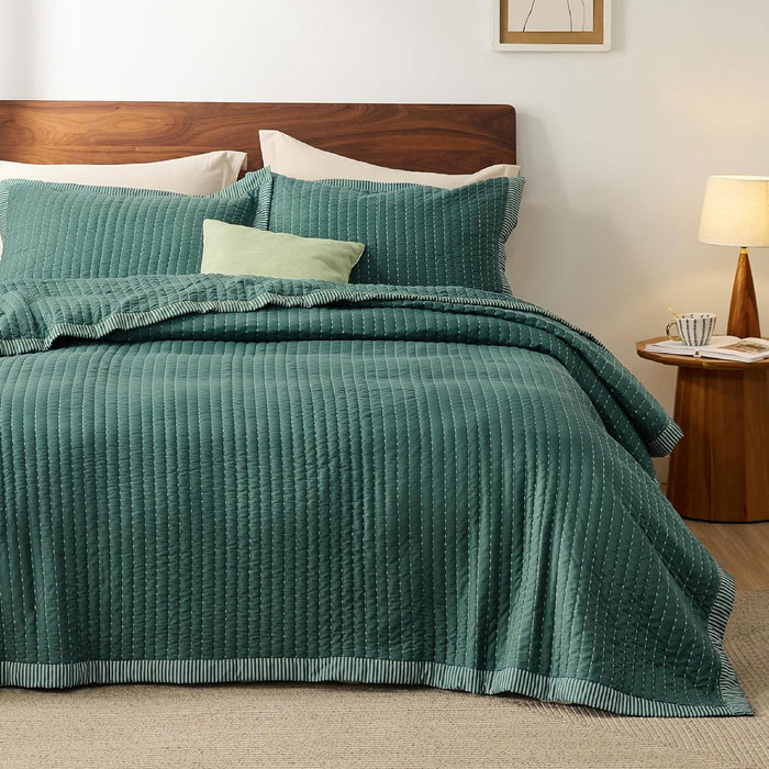 Bedsure Quilts Queen Size - Queen Quilt Bedding Set Bedspread Coverlet Comforter, Lightweight Corduroy Pattern Bedspread, 3-Piece Set with 90"x96" Coverlet & 2 Pillow Shams, All-Season Soft Microfiber