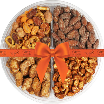 Flavored Nuts Gift Basket - Assortment of Sweet, Roasted & Salted Gourmet Nuts - Assorted Food Gift Box for Birthday, Sympathy, Men & Women. Thanksgiving!