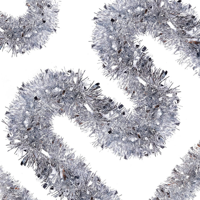 Sggvecsy 49.2Ft Christmas Green Red White Tinsel Garland Xmas Tree Decorations Christmas Metallic Twist Garland Ceiling Hanging Decorations for New Year Party Birthday Holiday Indoor Outdoor Supplies