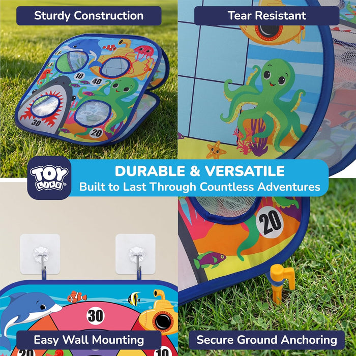 TOY Life Toddler Outdoor Toys for Kids Ages 4-8, Bean Bag Toss, Outside Yard Games for Kids Cornhole, Indoor Lawn Backyard Games Birthday Family Party Toddler Game, Gift for Boys 3 4 5 6 7