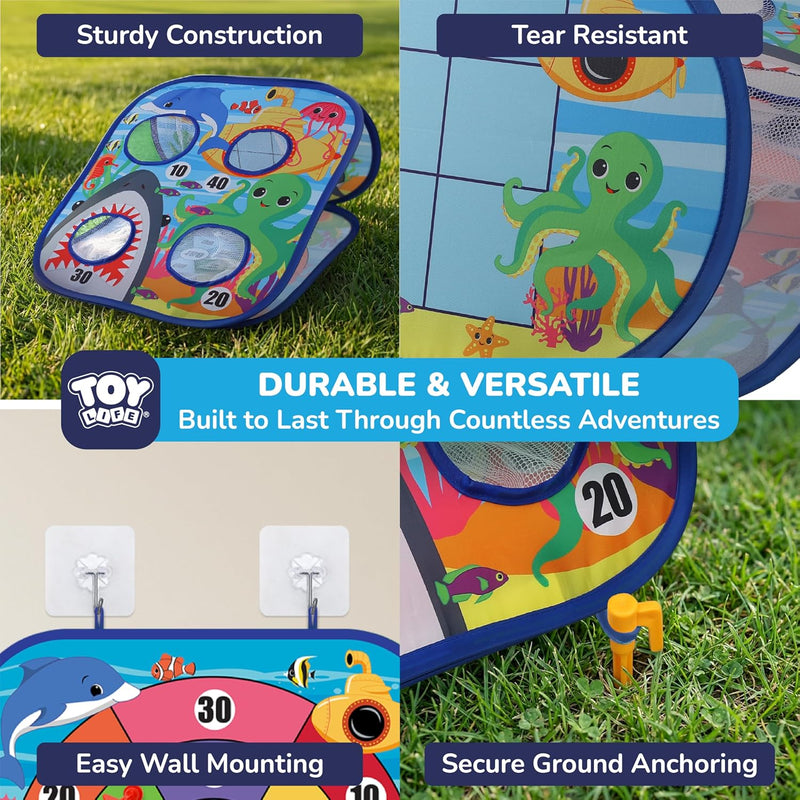 TOY Life Toddler Outdoor Toys for Kids Ages 4-8, Bean Bag Toss, Outside Yard Games for Kids Cornhole, Indoor Lawn Backyard Games Birthday Family Party Toddler Game, Gift for Boys 3 4 5 6 7