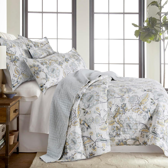 Levtex Home - Ophelia Blush Comforter Set - King Comforter + Two King Pillow Cases - Floral - Taupe Grey Cream Blush - Comforter (106 x 94in.) and Pillow Case (36 x 20in.)