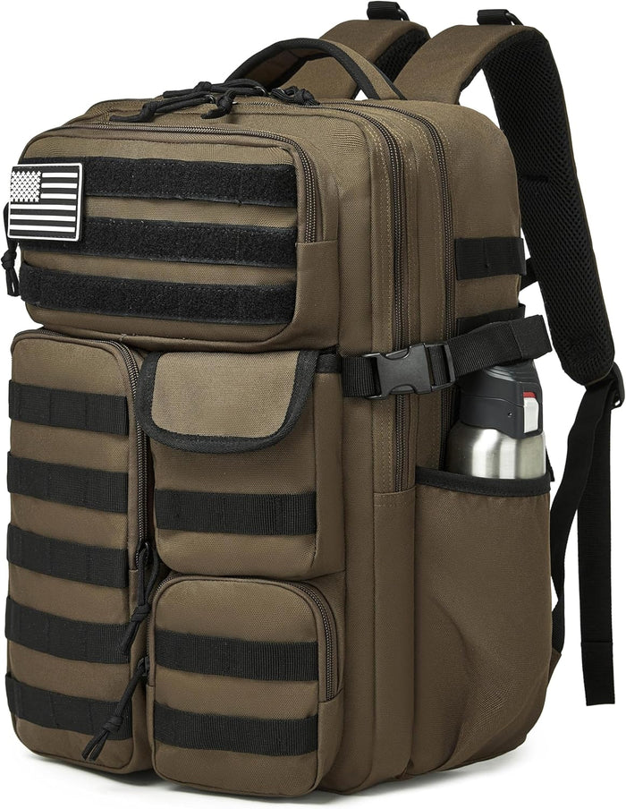 Wotony Tactical Backpack - Military waterproof backpack with multiple pockets and tactical gear for the outdoors (Black, 25L)
