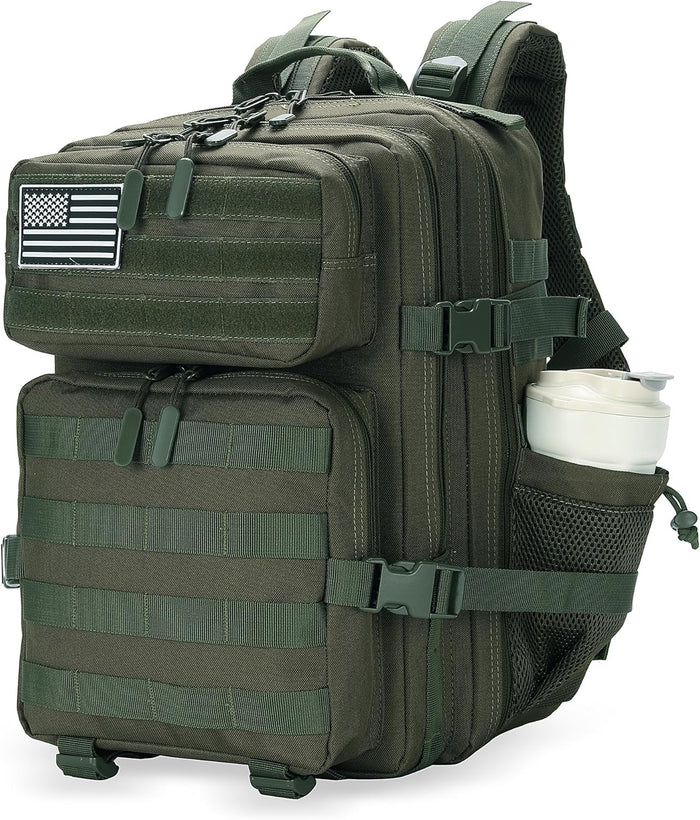 25L Tactical Backpack Military Tactical Backpack for Men and Women Small Assault Pack Outdoor Travel Hiking Camping Rucksack with Molle Webbing (Cow Print)