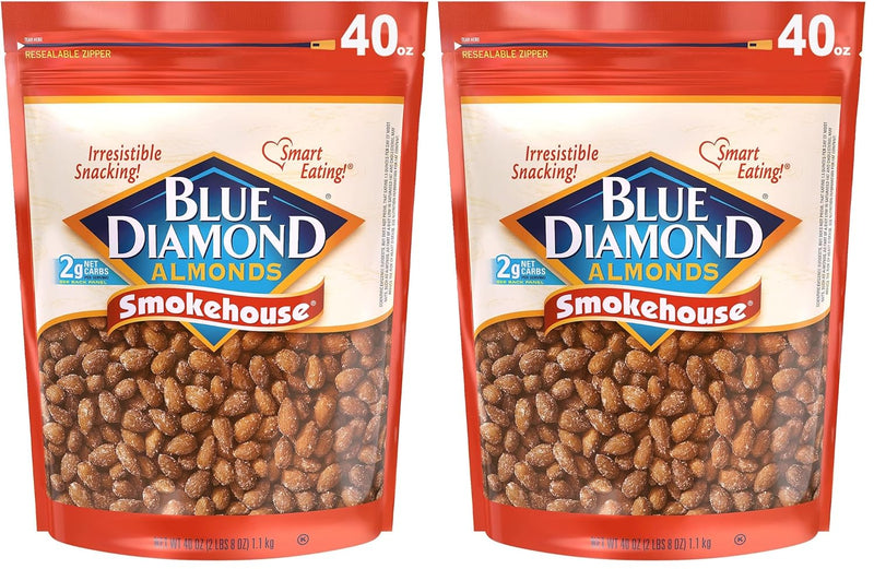 Blue Diamond Almonds Low Sodium Lightly Salted Snack Nuts, 40 Oz Resealable Bag (Pack of 1)