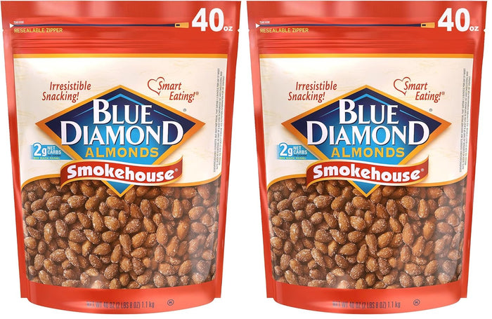 Blue Diamond Almonds Low Sodium Lightly Salted Snack Nuts, 40 Oz Resealable Bag (Pack of 1)
