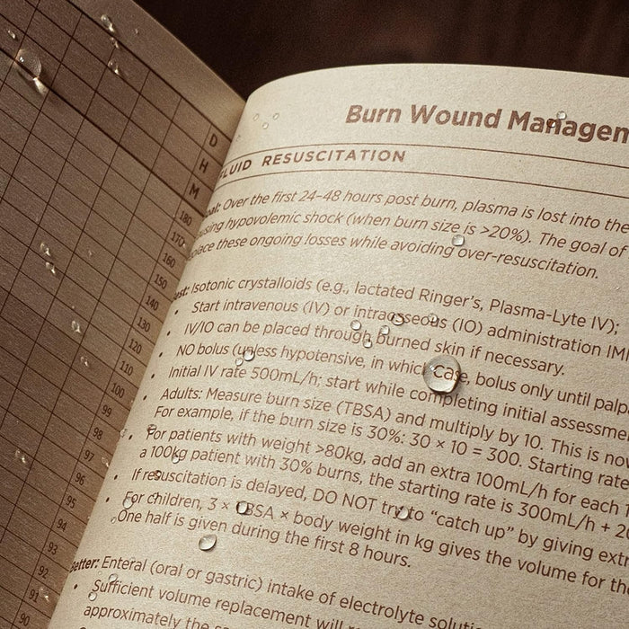 Rite in the Rain Weatherproof Book, 4.625” x 7”, Tactical Tan Soft Cover, Prolonged Casualty Care Medic Book (No. 980T-MED)