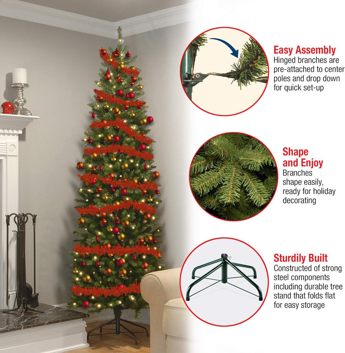 National Tree Company Artificial Slim Christmas Tree, Green, Kingswood Fir, Includes Stand, 6 Feet