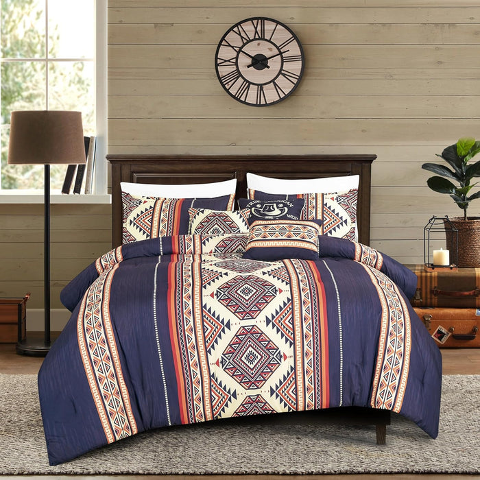 JCrown 6 Piece Bed in Bag Comforter Set - Safari Animal Print - Geometric Pattern in Southwestern Colors - Botanical Style Prints - Ultra Soft All Season Bed Set for Your Bedroom (Animal Print, Queen)