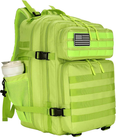 45L Tactical Assault Backpack 3 day assault pack with Molle Waterproof backpack Rucksack for Tactical Backpacks (Fluorescent Green)