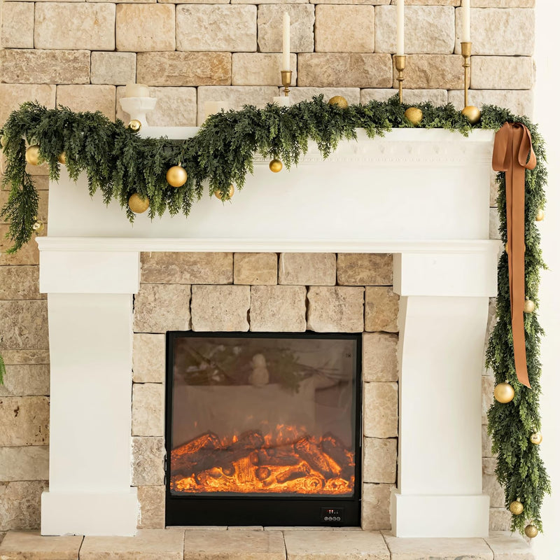 Deluxe Christmas Garland – Real Touch Norfolk Pine Garland for Mantel, Staircase, Arches, and Holiday Decor, Artificial Greenery (Norfolk Pine Garland, 6Feet)