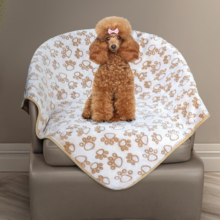 Stuffed® Premium Soft Dog Blanket Washable, 40"x32" Cat Blanket for Indoor Cats Large Medium Small Dog Puppy Essentials (Grey)