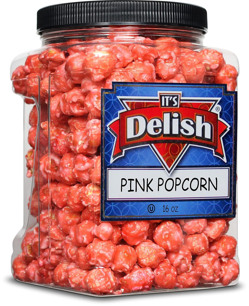 Gourmet Purple Grape Flavored Popcorn by It's Delish, 16 Oz Jumbo Container | Bulk Air Popped Pop Corn Snack - Fruity Purple Themed Candy Confetti – Gluten Free, Vegan, Kosher, 1 Count