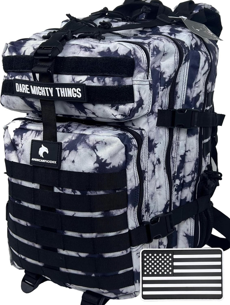 AMERICANPHOENIX 45L Elite Tactical Backpack | 3X Stronger Work & Military Backpack | Water Resistant and Heavy Duty | 3 Day MOLLE Bug Out Bag (Atlantic Blue)