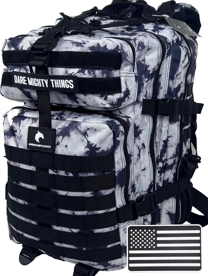 AMERICANPHOENIX 45L Elite Tactical Backpack | 3X Stronger Work & Military Backpack | Water Resistant and Heavy Duty | 3 Day MOLLE Bug Out Bag (Scarlet Sage)