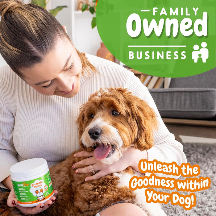 Inner Paw Probiotics for Dogs, Digestive Enzymes & Prebiotic Formula for Gut Health, Dog Probiotics for Diarrhea, Bowel & Immune Support, Chicken Flavor, 120 Soft Chews