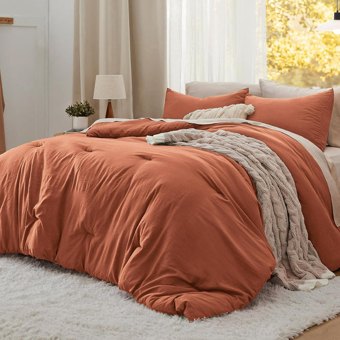Bedsure Queen Size Comforter Set, Cream Soft Prewashed Bedding for All Seasons, 3 Pieces GentleSoft™ Warm Down Alternative Bed Set, 1 Lightweight Comforter (90"x90") and 2 Pillowcases (20"x26")