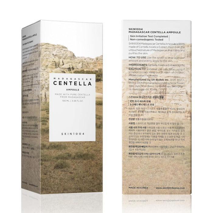SKIN1004 Madagascar Centella Ampoule 3.38 fl.oz, 100ml, Korean Face Serum with Centella Asiatica, Hydrating and Moisturizing Care, Soothing Facial Serum for Skin Balance and Glow, Korean Skin Care
