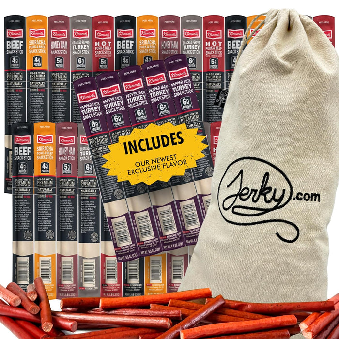 Jerky.com 26pc Meat Sticks Variety Pack | Healthy Snack for Adults | Low Sugar & High Protein | Gluten Free & Keto Meat Sticks | Pork, Turkey, Ham Beef Sticks & Cheese Sticks | Jerky Gifts for Men