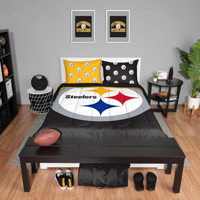 FOCO Unisex-Adult NFL Team Logo Bed in a Bag Comforter Bedding 3-Piece Set