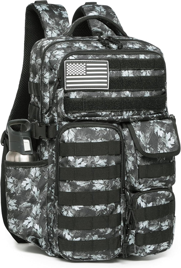 Wotony Tactical Backpack - Military waterproof backpack with multiple pockets and tactical gear for the outdoors (Black, 25L)