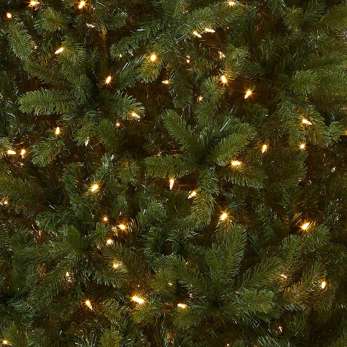 National Tree Company Pre-Lit 'Feel Real' Artificial Full Downswept Christmas Tree, Green, Douglas Fir, Dual Color LED Lights, Includes PowerConnect and Stand, 6.5 Feet