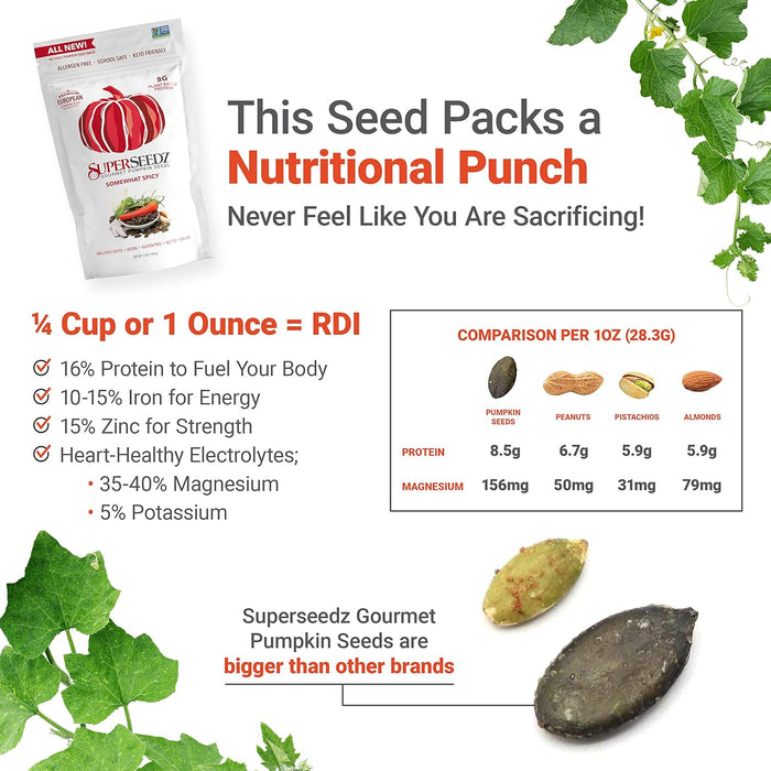Super Seedz Seed Pumpkin Somewhat Spicy 5 Ounce - Pack of 2