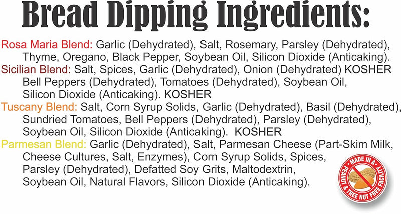 Bread Dipping Seasonings - Dean Jacob's 4 Spice Variety Pack