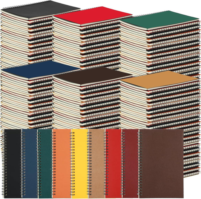 Yahenda Spiral Notebook Bulk A5 Journal Lined 8.3'' x 5.5'' Writing Composition Paper Small Notepad Subject Notebook for Students Office Business Back to School Supplies(Black,200 Pcs)