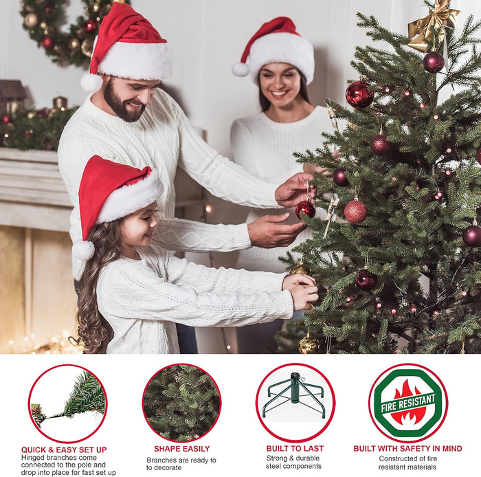 Puleo International 6.5 ft. Pre-Lit Slim Aspen Fir Artificial Christmas Tree with 350 UL-Listed Clear Lights