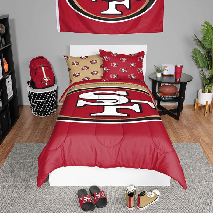 FOCO Unisex-Adult NFL Team Logo Bed in a Bag Comforter Bedding 3-Piece Set