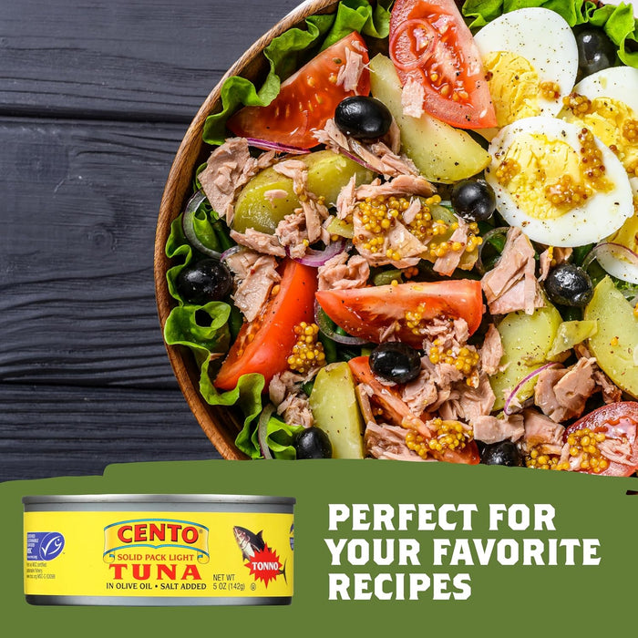 Cento Solid Packed Tuna in Olive Oil, 5 Ounce (Pack of 12)