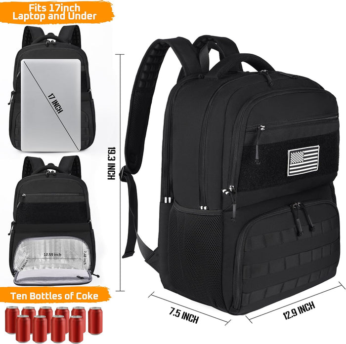 Lunch Box Backpack for Men, Tactical Cooler Backpack with Laptop Compartment Leakproof RFID Lunchbox Bag for Work